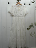 White V Neck Maxi Dress