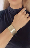 Alunizaje medium bracelet in golden brass