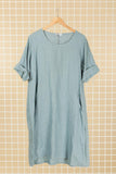 Italian Linen Long Round Neck Dress 3 Colours