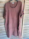 Round neck dress Maroon