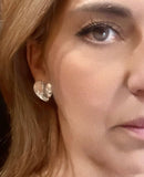 Heart silver plated post earring