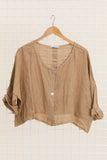 Linen Button up 3/4 sleeve