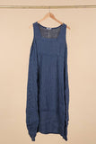 Italian Linen Sleeveless striped dress