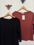 Black Boat Neck Tee