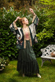 Under My Wing Pixie Duster Crop Kimono w/ swan & feathers