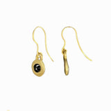 Black mini crystal earring in gold