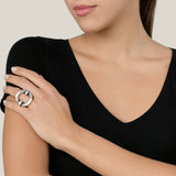 Silver plated ring “embrace” silver plated