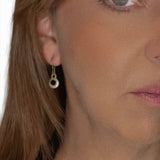 Black mini crystal earring in gold