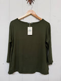 Olive Boat Neck Tee