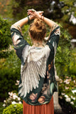 Under My Wing Pixie Duster Crop Kimono w/ swan & feathers