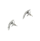 Heart silver plated post earring