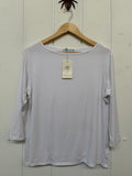 White Boat Neck Tee
