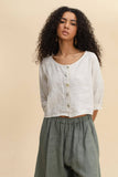 Linen Button up 3/4 sleeve