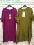 Italian Linen Long Round Neck Dress 3 Colours