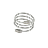 Adjustable triple silver-plated spiral ring. Steel