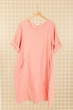 Italian Linen Long Round Neck Dress 3 Colours