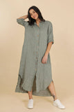 821275 100% linen shirt dress made in Italy