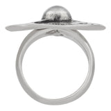 925 silver plated ethnic style round ring size 16