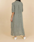 821275 100% linen shirt dress made in Italy