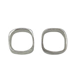 Pair of square rings Lines sterling silver 10µ