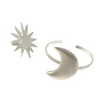 Clear Night silver 10µ set. Moon bracelet + plated ring