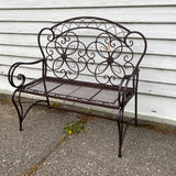 Wrought iron garden bench