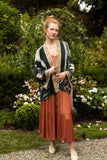 Under My Wing Pixie Duster Crop Kimono w/ swan & feathers