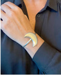 Clear Night silver 10µ set. Moon bracelet + plated ring
