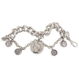 Silver multi coin chain bracelet