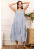 Italian Linen Sleeveless striped dress