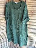 Italian Linen Long Round Neck Dress 3 Colours