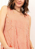 Italian Linen Sleeveless striped dress