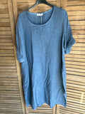 Italian Linen Long Round Neck Dress 3 Colours
