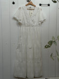 White V Neck Maxi Dress