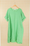 Italian Linen Long Round Neck Dress 3 Colours
