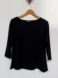 Black Boat Neck Tee