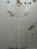 White V Neck Maxi Dress