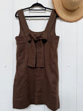 Little Lies Tie Back Dress Chocolate