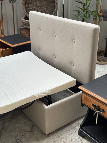 Linen Ottoman pullout Sofa Bed