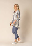 Nyah Top in Denim Blue Stripe