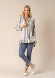 Nyah Top in Denim Blue Stripe