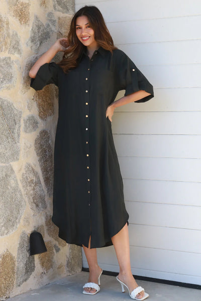 Alina Midi Dress with Sleeves