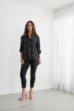 Collared Shirt with Floral Embroidery
