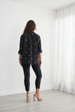 Collared Shirt with Floral Embroidery