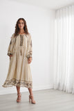 Moroccan Dress with Tie Neck