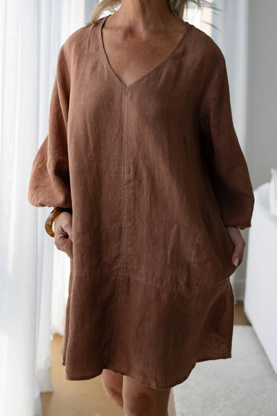 Clay Linen Dress by Eadie Lifestyle