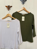 Olive Boat Neck Tee
