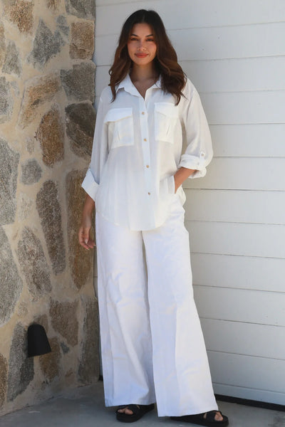 Alina white shirt long sleeve