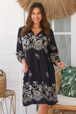 Brooklyn Midi Dress Navy
