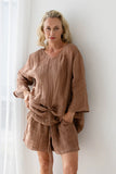 Eadie Lifestyle Margot Reversible Linen Top - Clay